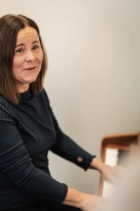 Logoped Maria Pihl på Röstfabriken i Jonsered